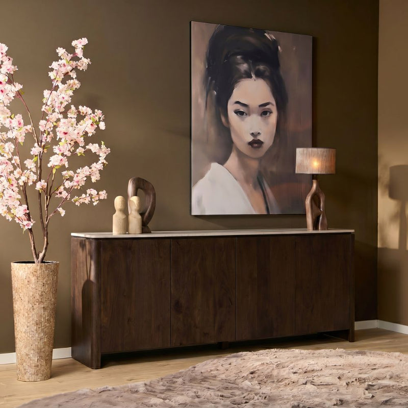 Dressoir Dallas | Mangohout | Bruin 210 cm