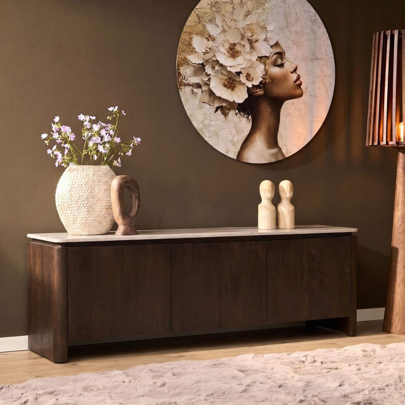 Tv meubel Dallas | Mangohout | Bruin 165 cm