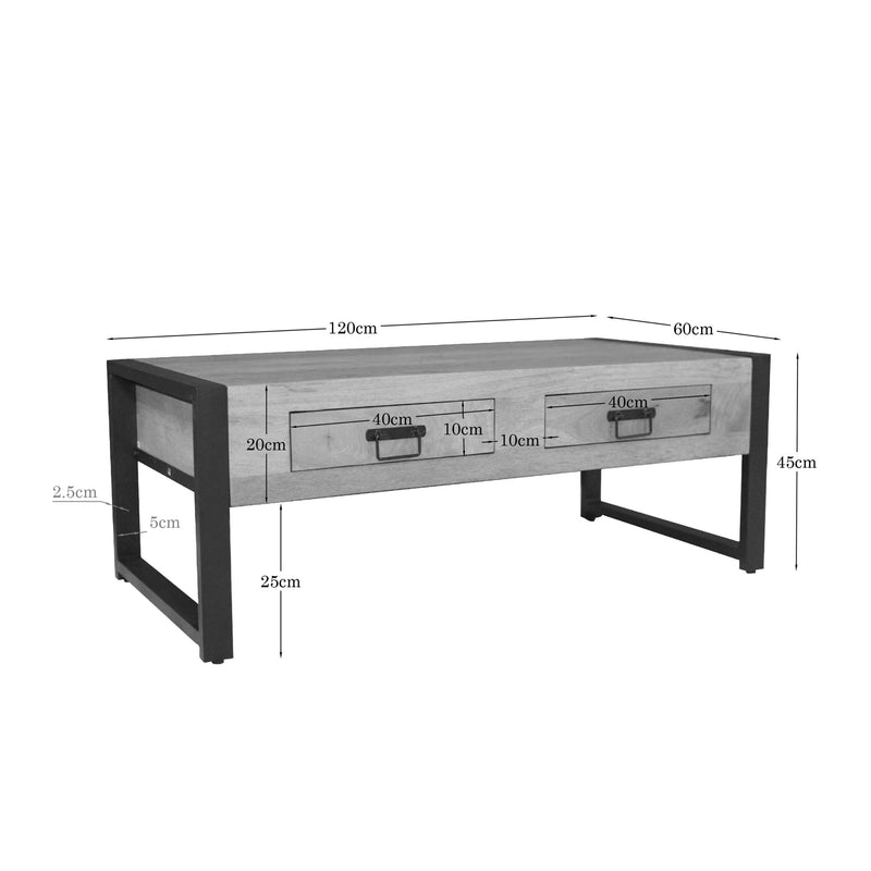 Salontafel Britt | 120 cm twee lades