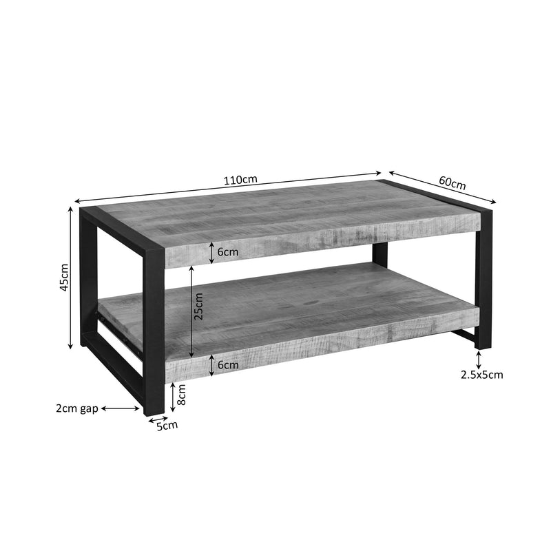 Salontafel Britt | 110 cm onderblad