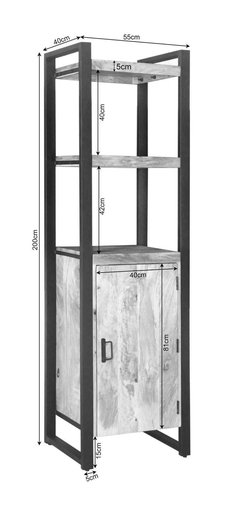 Boekenkast Britt | 55 cm deur