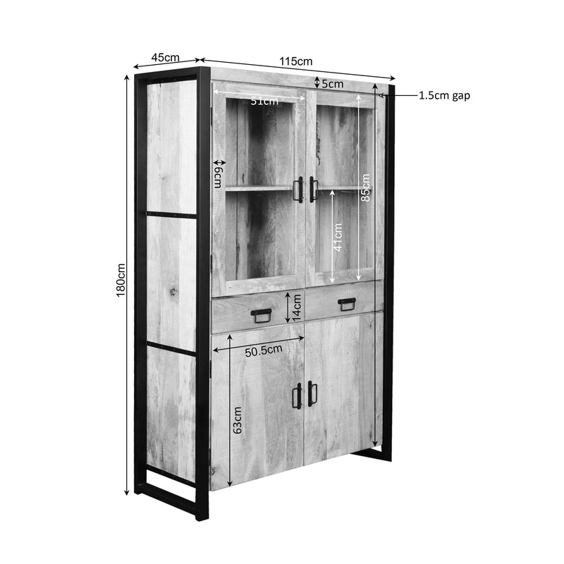 Vitrinekast Britt | 115 cm