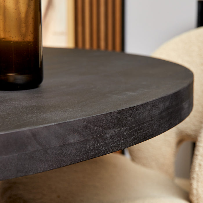 Eettafel Sydney Black | Mangohout | Rond | Matrixpoot