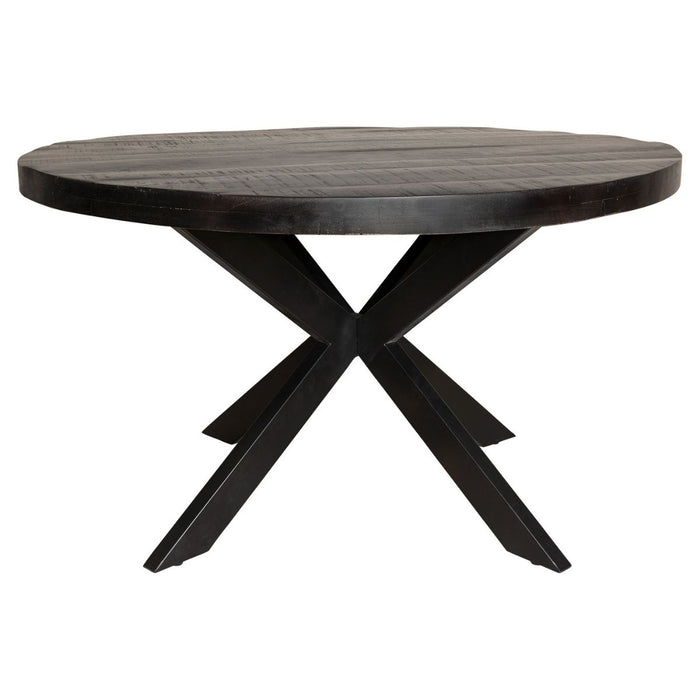 Eettafel Sydney Black | Mangohout | Rond | Matrixpoot