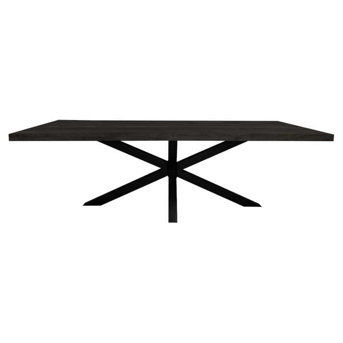 Eettafel Melbourne Black | Mangohout | Rechthoek | Matrixpoot |