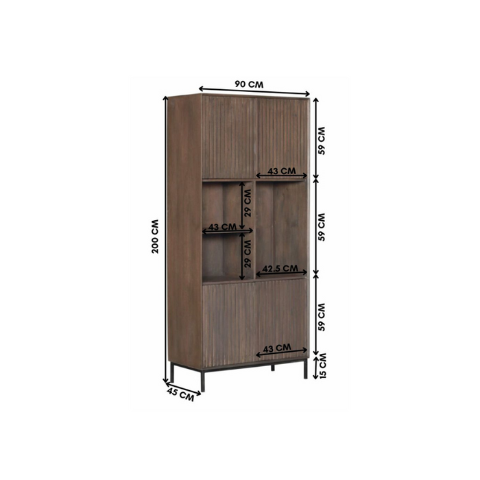Vakkenkast Madison Walnut  | 90 cm