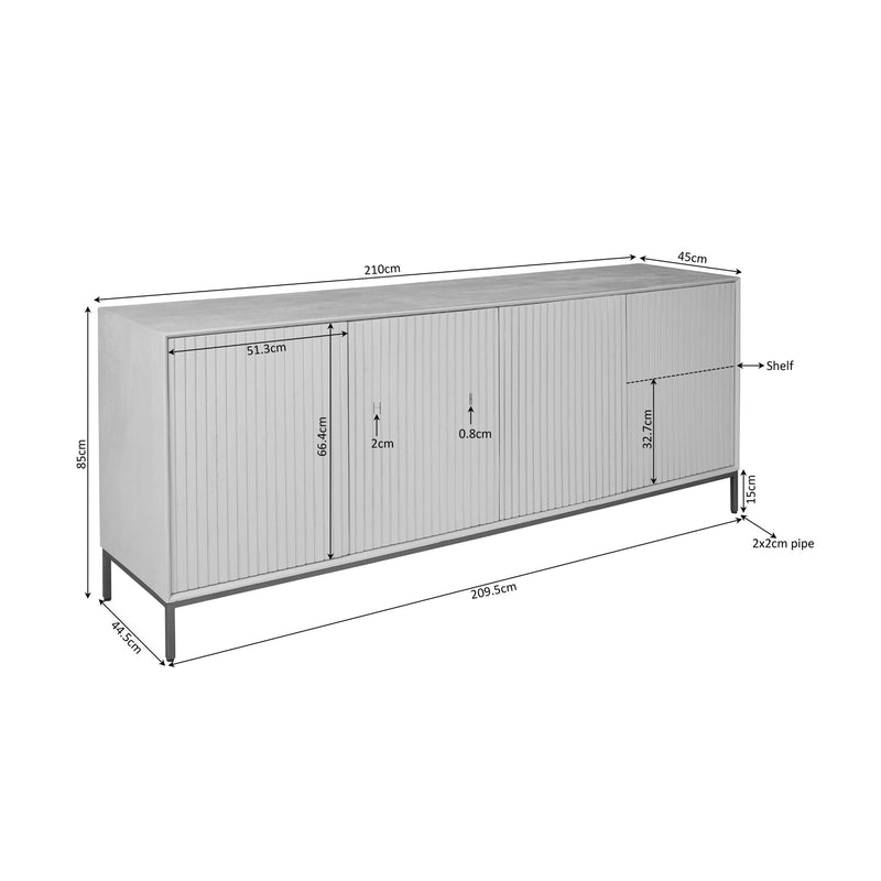Dressoir Madison | Brown 210 cm