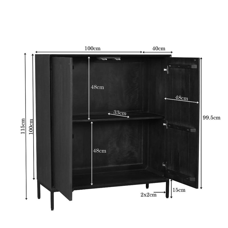Kabinet kast Madison | Bruin Mangohout 100 cm