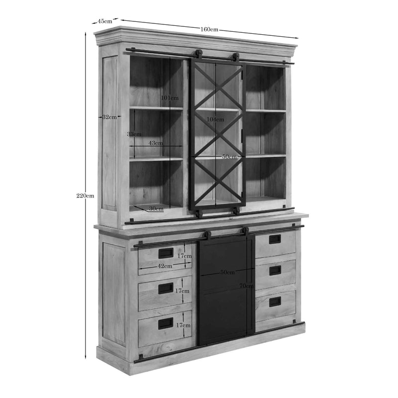 Vitrinekast Fresno | 6 lades | 160 cm