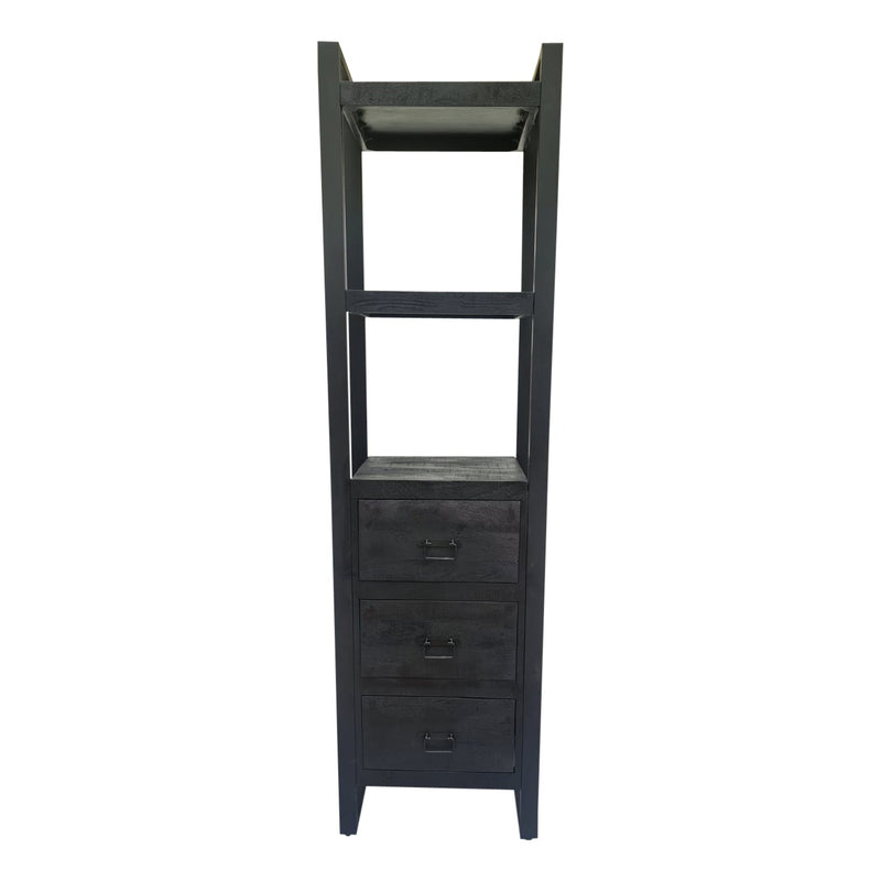 Boekenkast Boaz Black | 3 lades | 55 cm