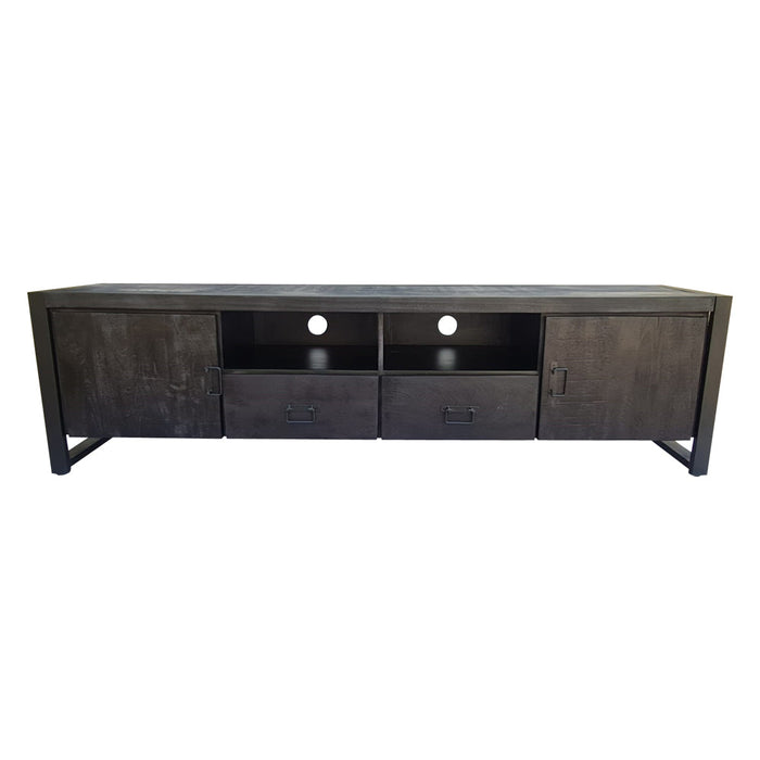 Tv meubel Boaz Black met deuren en lades | 200 cm