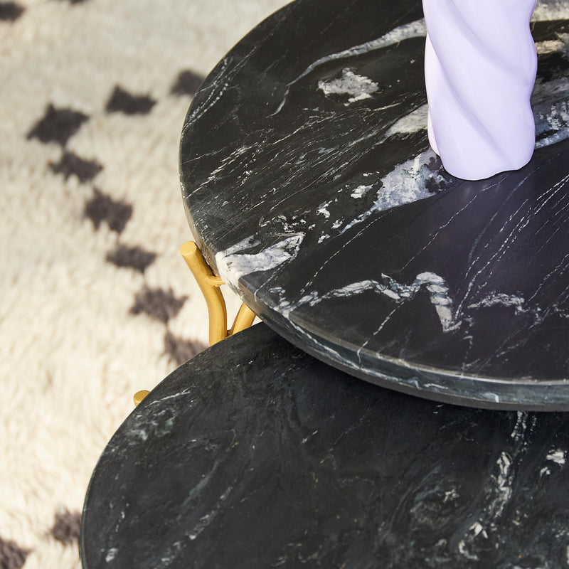 Salontafel Caly Black Marble | 45x45 | Rond