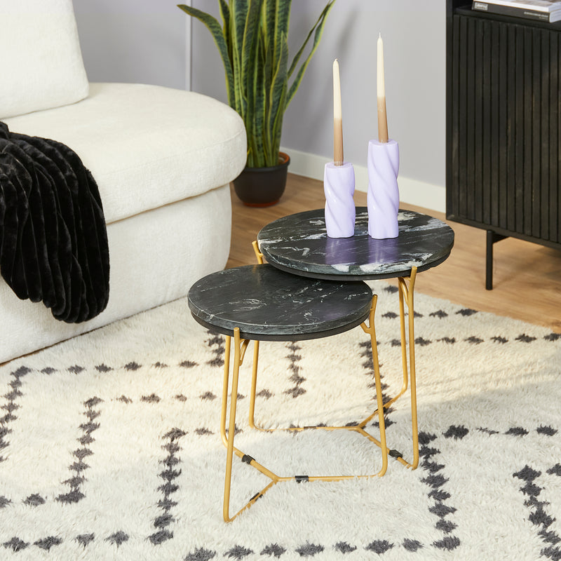 Salontafel Caly Black Marble | 45x45 | Rond