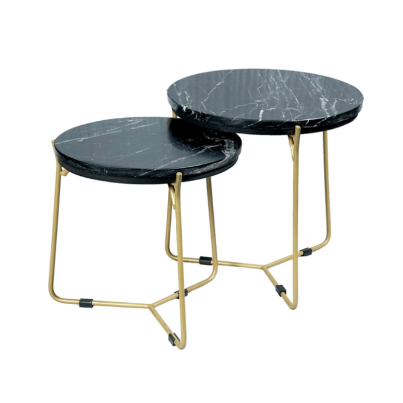 Salontafel Caly Black Marble | 45x45 | Rond