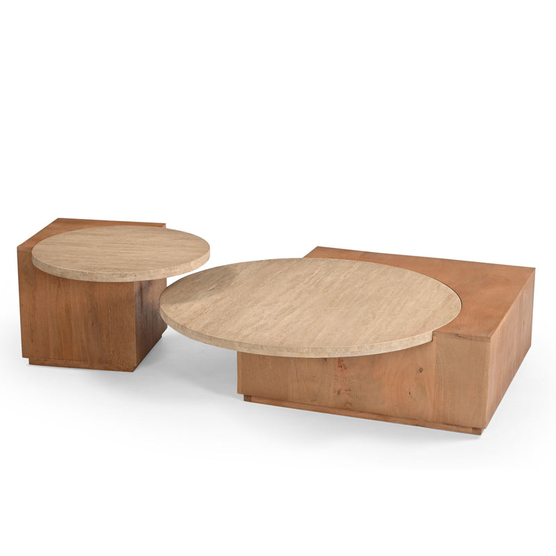 Bijzettafel Numa | Naturel Travertin 60 cm