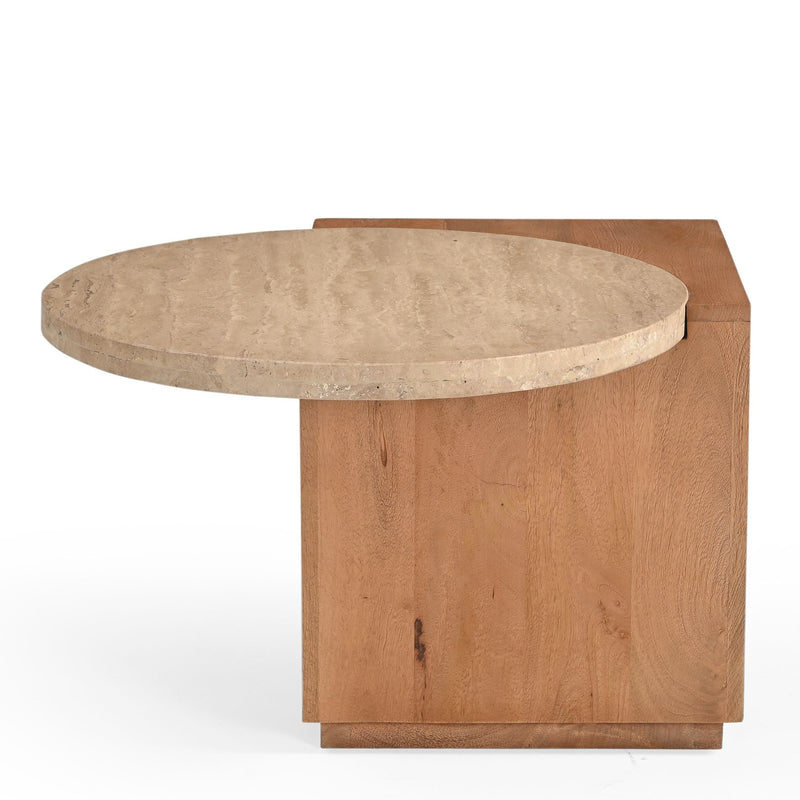 Bijzettafel Numa | Naturel Travertin 60 cm