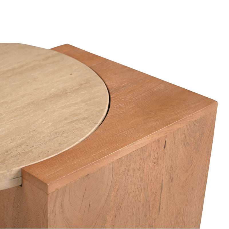 Bijzettafel Numa | Naturel Travertin 60 cm