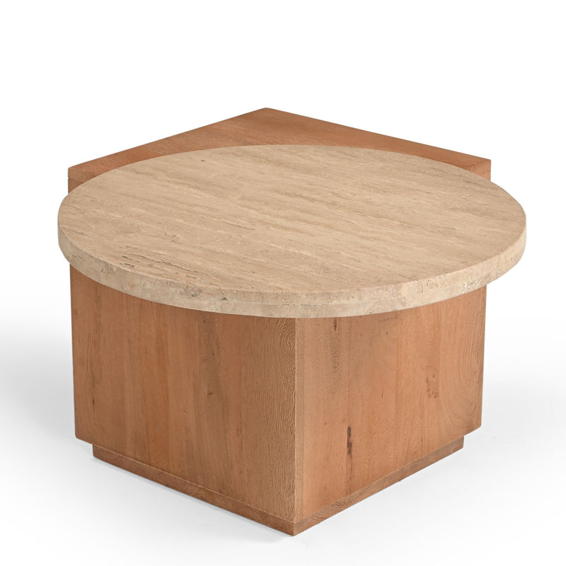 Bijzettafel Numa | Naturel Travertin 60 cm