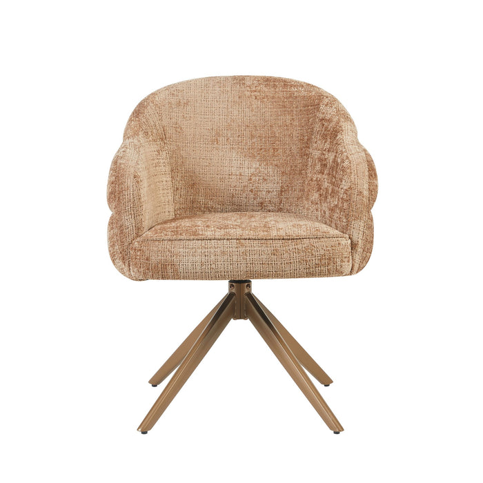 Eetkamerstoel Bella | Cinnamon | Poot Bronze | Met armleuning