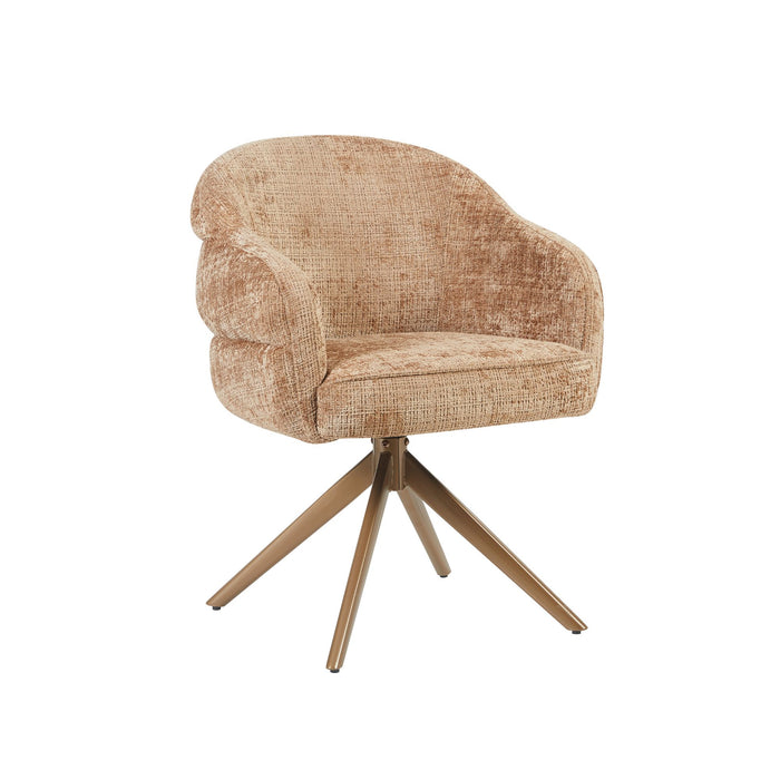 Eetkamerstoel Bella | Cinnamon | Poot Bronze | Met armleuning