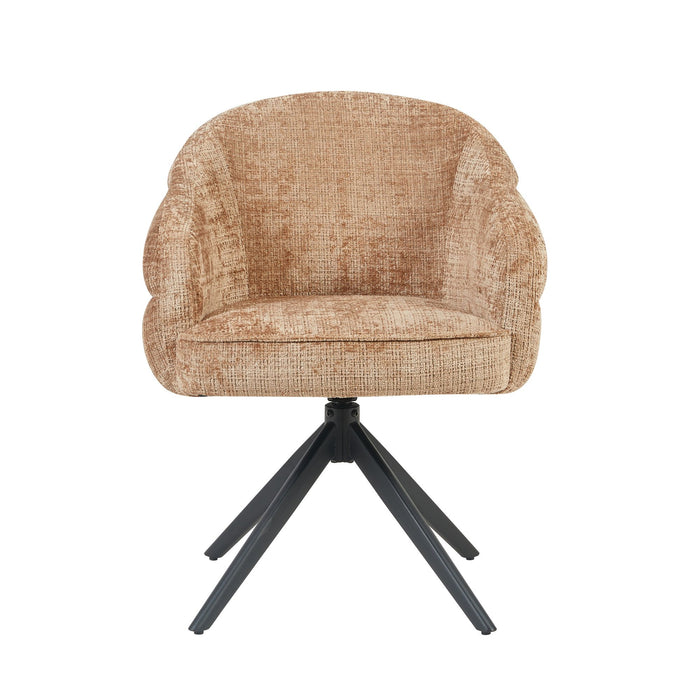 Eetkamerstoel Bella | Cinnamon | Poot Black | Met armleuning