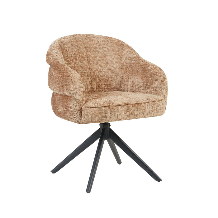 Eetkamerstoel Bella | Cinnamon | Poot Black | Met armleuning