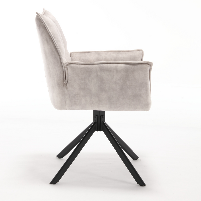 Eetkamerstoel Melton Velvet | Champagne | Met armleuning