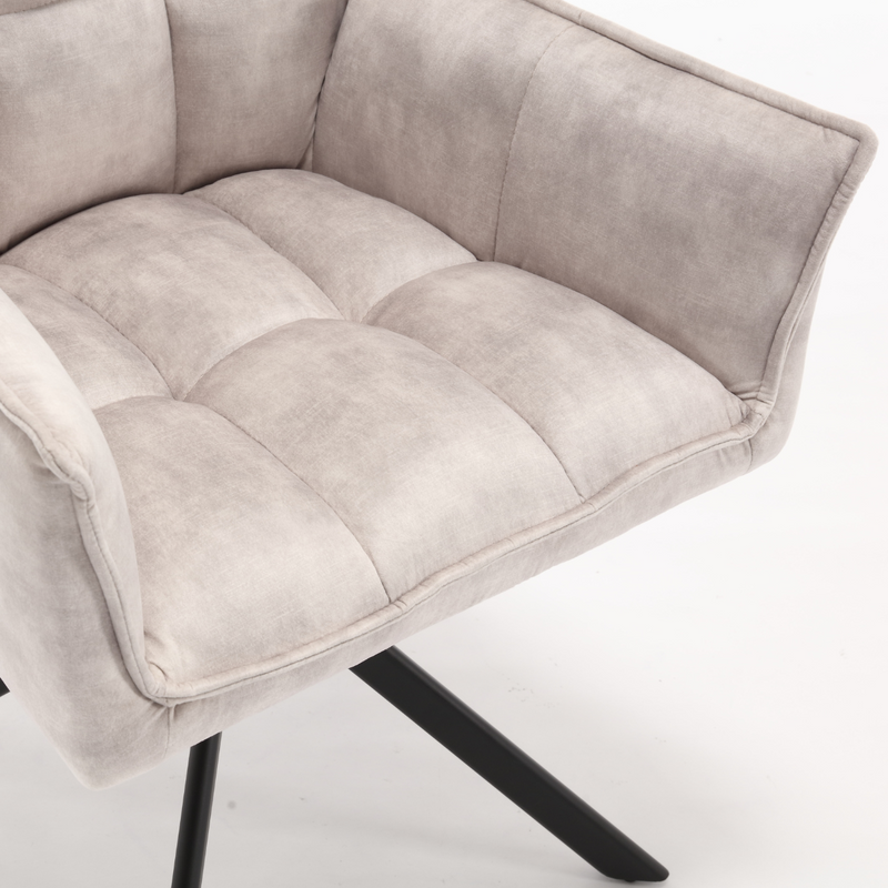 Eetkamerstoel Melton Velvet | Champagne | Met armleuning