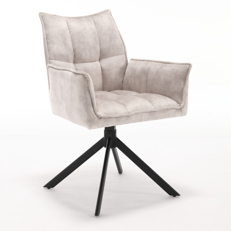 Eetkamerstoel Melton Velvet | Champagne | Met armleuning
