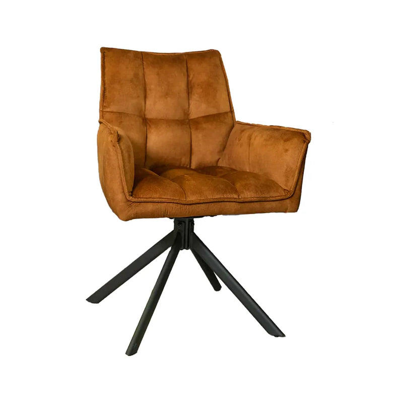 Eetkamerstoel Melton Velvet | Gold | Met armleuning
