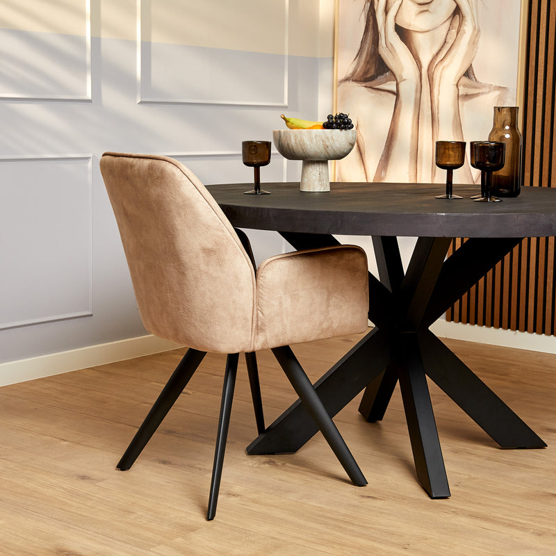 Eetkamerstoel Nova | Beige | Met armleuning