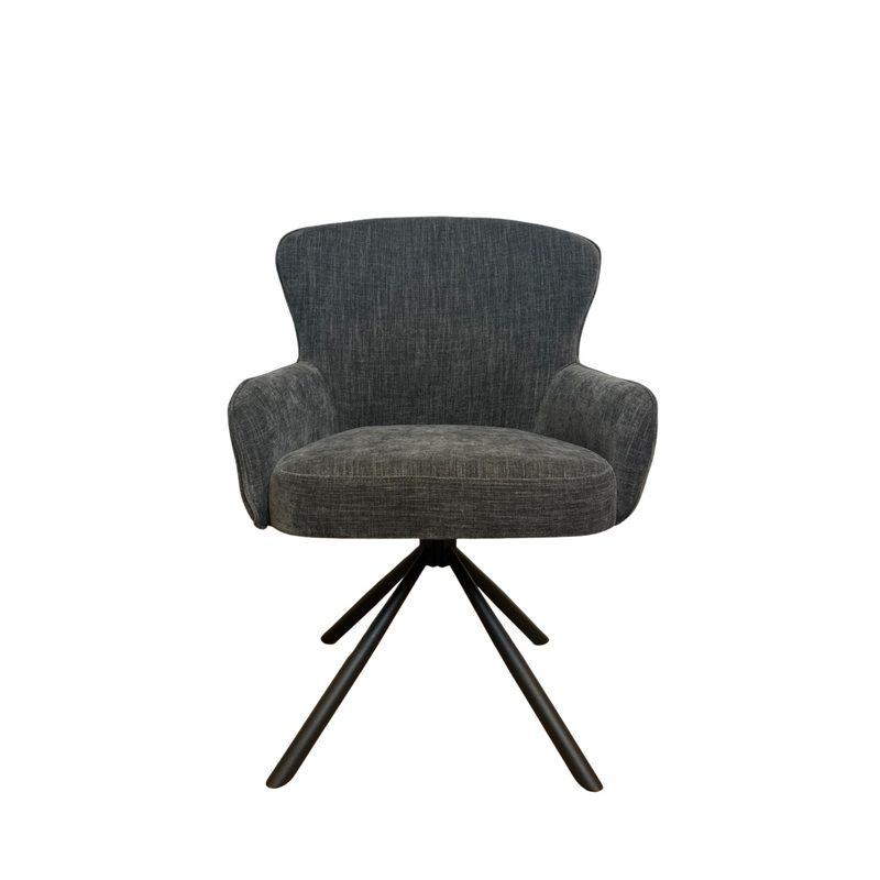 Eetkamerstoel Hanna | Charcoal Brown | Met armleuning