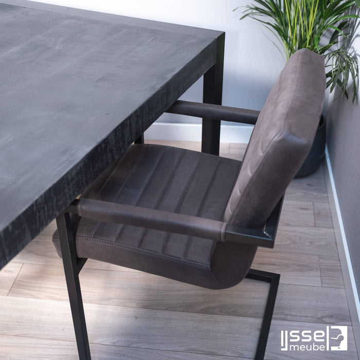 Eettafel Barkley Black | Mangohout | Rechthoek | U-poot | 200x90