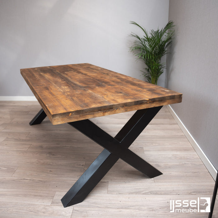 Eettafel Heavy Bay Donker | Vurenhout | Rechthoek | X-poot