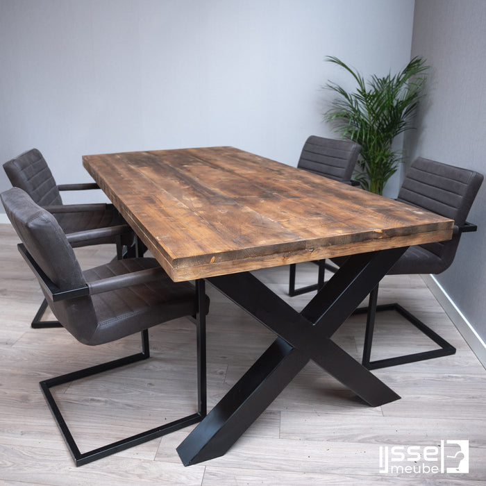 Eettafel Heavy Bay Donker | Vurenhout | Rechthoek | X-poot