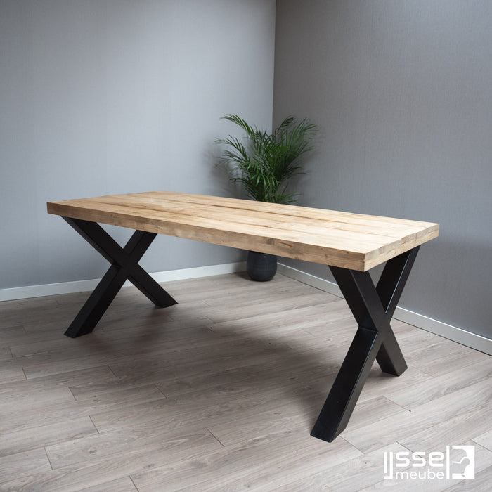 Eettafel Heavy Bay Licht | Vurenhout | Rechthoek | X-poot