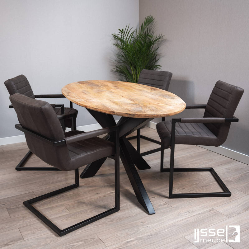 Eettafel Rockingham | Mango | Ovaal | Matrixpoot | 240x110cm