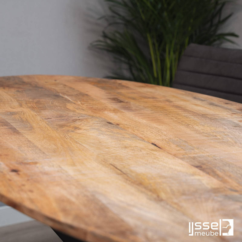 Eettafel Rockingham | Mango | Ovaal | Matrixpoot | 240x110cm