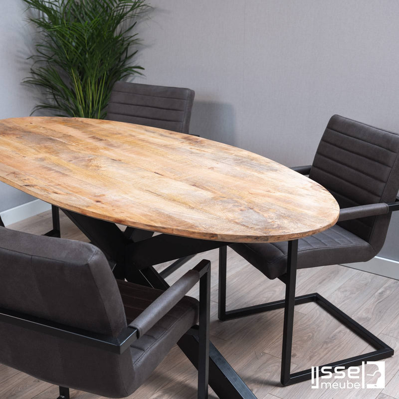 Eettafel Rockingham | Mango | Ovaal | Matrixpoot | 240x110cm