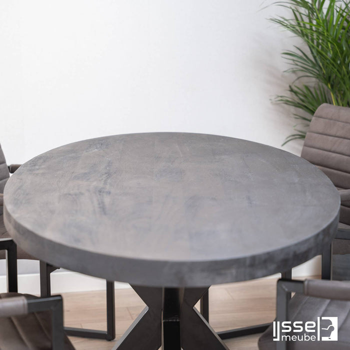 Eettafel Gladstone Black | Mangohout | Ovaal | Matrixpoot