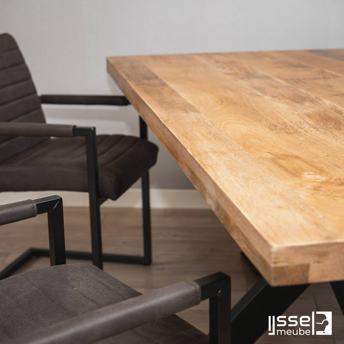 Eettafel Melbourne | Mangohout | Rechthoek | Matrixpoot | 180