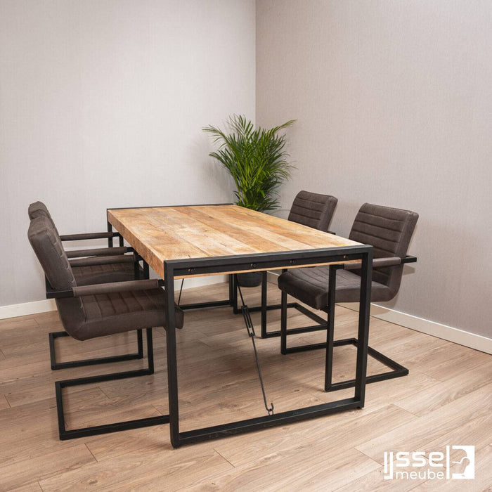 Eettafel Barkley | Mangohout | Rechthoek | U-poot | 160×80