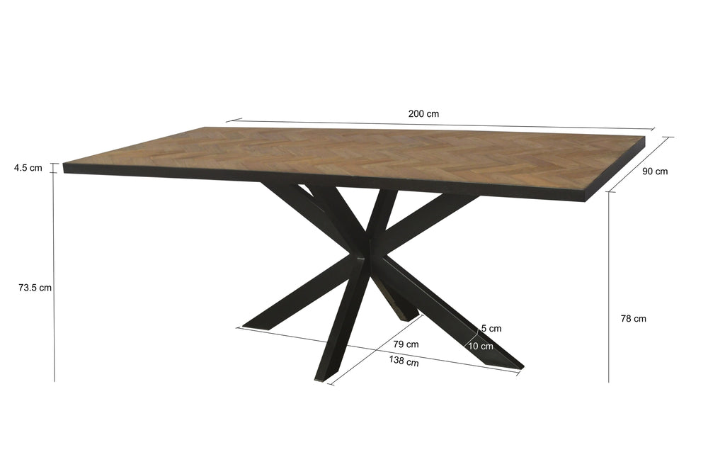 Eettafel Accent | Teakhout | Rechthoek | Matrixpoot | 200cm