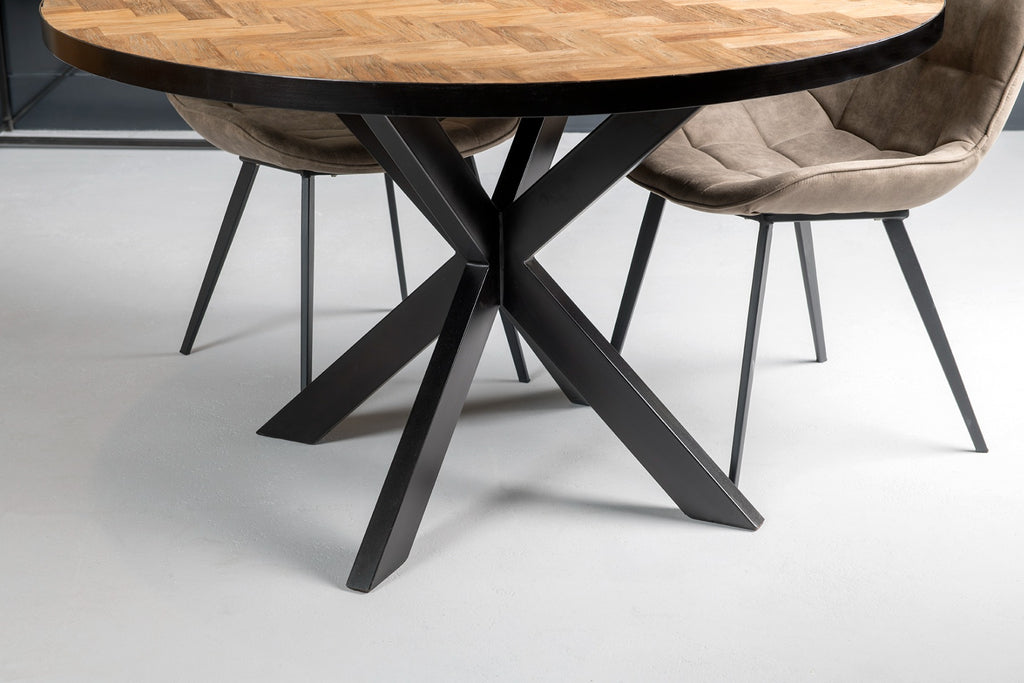 Eettafel Accent | Teakhout | Rond | Matrixpoot | 130cm