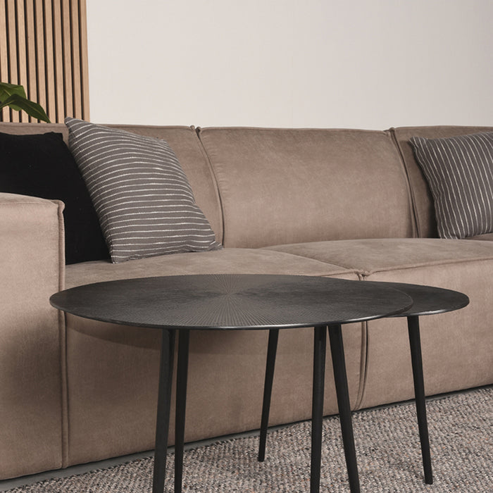 Bank Kay - Taupe - Microfiber - 2-Zits + Hoek + 2-Zits