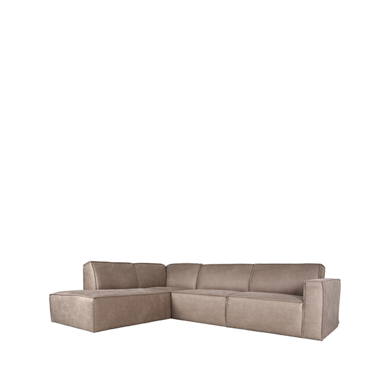 Bank Kay - Taupe - Microfiber - Ottomane + 2,5-Zits