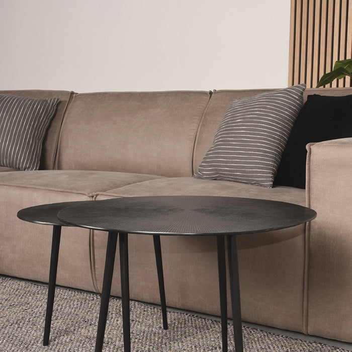 Bank Kay - Taupe - Microfiber - Ottomane + 2,5-Zits