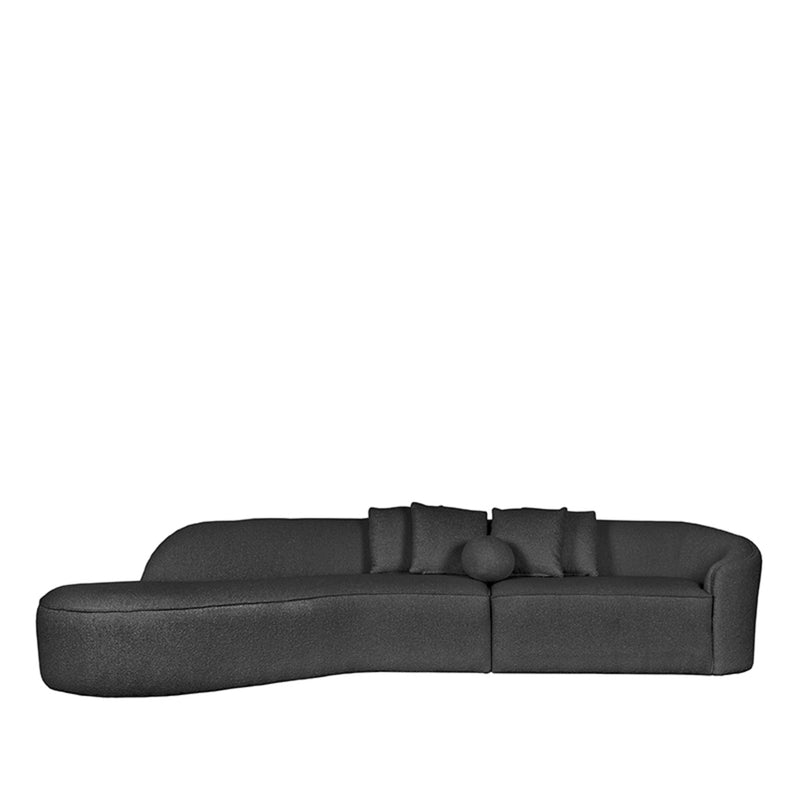 Bank Stelvio - Antraciet - Boucle - 4-Zits + Hoek Links