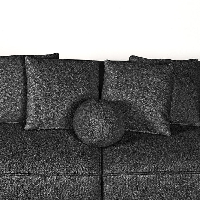 Bank Stelvio - Antraciet - Boucle - 4-Zits + Hoek Links