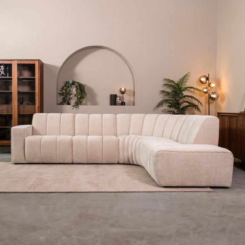 Hoekbank Vitoro | Rechts | Naturel | Bank Ottomane Voorstaand 128x98x82 cm